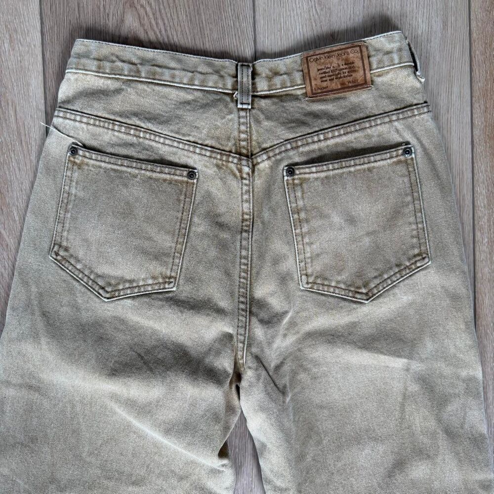 Calvin Klein Jeans Size 12 Beige Tan High Rise Straight Leg Vintage Y2K